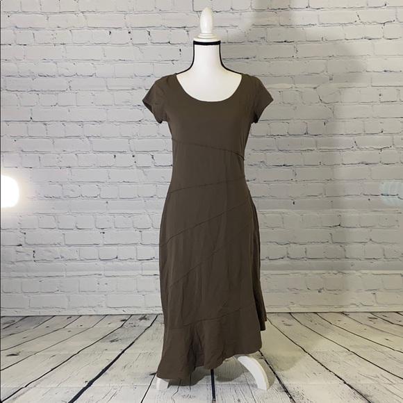 dark grey midi dress